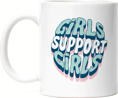 Produktbild von Girls Support Girls Tasse Spruch Motiv Geschenk für Superheldinnen Frauenpower Frauentag Feminismus