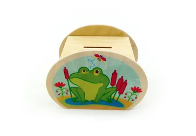 Produktbild von Holzdekoration Spardose „Frosch & Käfer“ BxLxH 115x65x85mm NEU