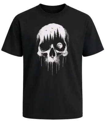 Produktbild von Herren T-Shirt - Skull Design - Oversized Relaxed Fit Printshirt Sommer Fashion Streetstyle Neverless®