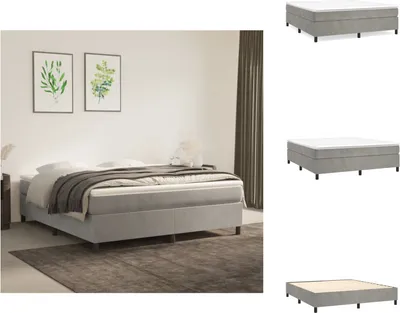 Produktbild von vidaXL Boxspringbett Hellgrau 180x200 cm Samt - Betten & Bettgestelle