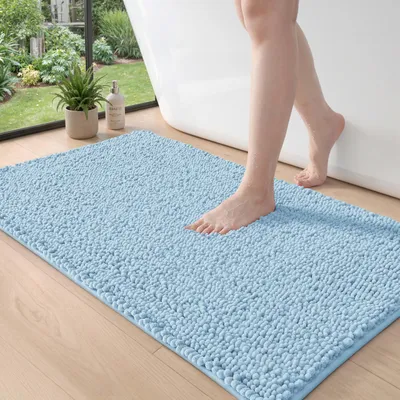 Obrázok produktu pre Koberček do kúpeľne, materiál chenille, vysoko savý, 60 x 110 cm, protišmykový, určený do kúpeľne