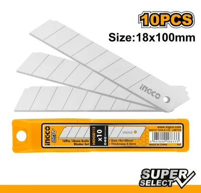 Obrázok produktu pre Čepele do orezávača - odlamovacieho noža, 18 x 100mm, sada 10ks, Ingco