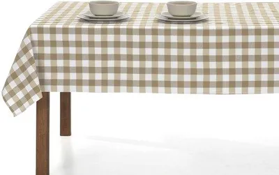 Immagine prodotto di Azomor®: tovaglia rettangolare lavabile con un elegante motivo a quadri, per interni ed esterni