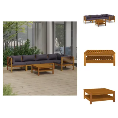 Image de vidaXL Ensemble de salon de jardin 6 pièces avec revêtement en bois massif d'acacia - Ensembles de meubles de jardin