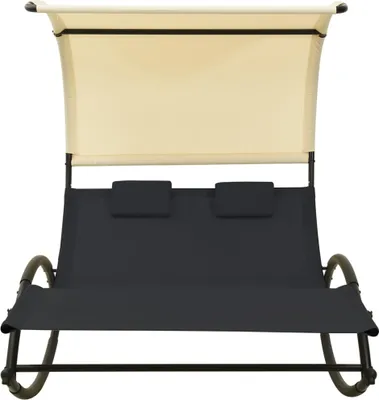 A double sun lounger with a canopy.
