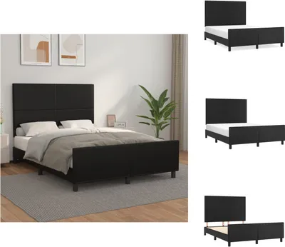 Immagine prodotto di vidaXL Struttura letto con testiera nera 140x190 cm in Pelle finta - Letti e strutture letto