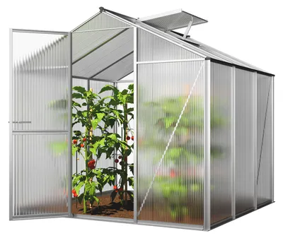 Produktbild von GFP Gewächshaus ECO-Star 3 Alu-Rahmen 192x192 cm 6 mm Doppelstegplatten formstabil & witterungsbeständig