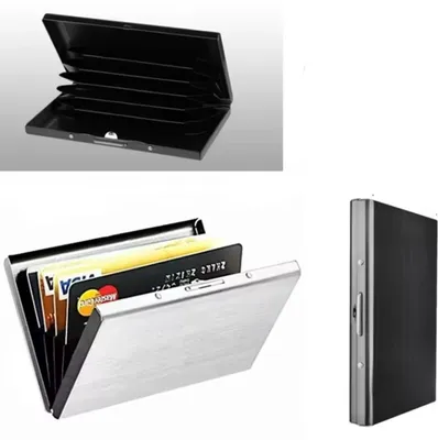 Image de CHPN - Étui à cartes - Étui pour cartes de crédit - Porte-cartes - Portefeuille - Portefeuille - Étui à cartes - Argenté - RFID - Étui pour cartes de crédit - Porte-cartes - Cadeau