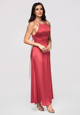 Produktbild von LARICA Abendkleid Maxi Eleganz Minimalismus LA-OM-DLR366 dark pink S