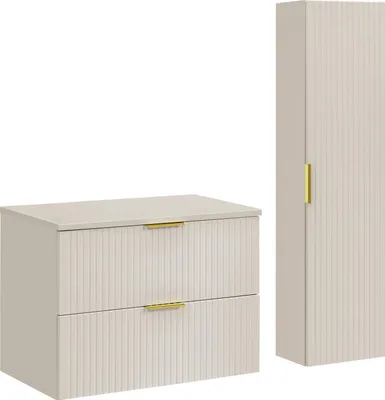 Obrázek produktu pro Koupelnová sestava Adele Cashmere s deskou a skříňkami 80 cm kašmírová