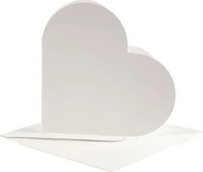 Produktbild von Herzförmige Karten der Firma Creativ, Kartengröße 12,5 x 12,5 cm, Umschlaggröße 13,5 x 13,5 cm, gebrochenes Weiß, 10er-Set 1 Box