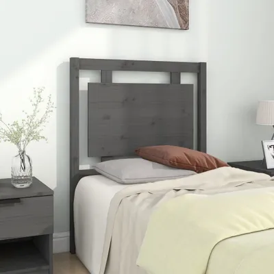 Produktbild von vidaXL Kopfteil Grau 80,5x4x100 cm Massivholz Kiefer - Kopfteil - Kopfteile - Bettkopfteil - Holzkopfteil