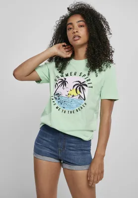 Image de T-shirt pour femmes Mr. Tee, modèle "Ladies Summer Spirit", couleur vert menthe, taille XL