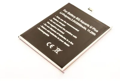 Produktbild von Akku für Bq Aquaris U Li-Pol 3,8 Volt 2950 mAh schwarz.