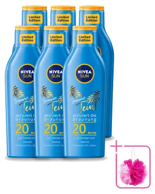 Imagen del producto de 6 unidades de NIVEA SUN Loción solar "Sommerteint" SPF 20 - 200 ml - Paquete ahorro