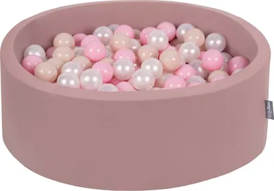 Produktbild von KiddyMoon Bällebad 90x30cm Erikafarben 200 Bälle ∅7cm Rund Bällepool Mit Bunten Bällen Für Babys Und Kinder