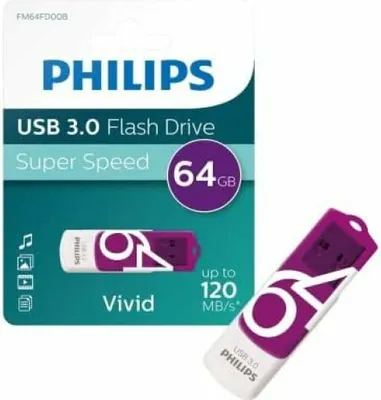 Obrázok produktu pre PHILIPS USB kľúč Vivid 3.0 fialový, biely 64 GB