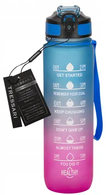 Produktbild von Tressari Motivations-Trinkflasche 1000ml mit Henkel BPA frei