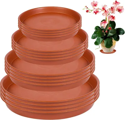 Produktbild von Pflanzenschalen 16 Stück, 11.4/15/17.7/20.5cm, Runde Untersetzer, für Garten