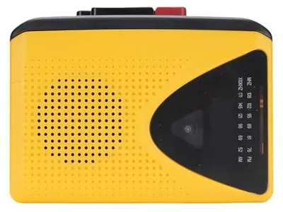 Obrázok produktu pre Retro kazetový prehrávač, magnetofón s integrovaným reproduktorom a slúchadlami, prenosné AM/FM rádio.