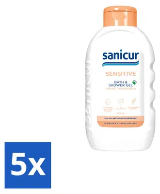 Obrázek produktu pro 5 kusů sprchového gelu Sanicur Sensitive pro koupel a sprchu - 300 ml - výhodná balení