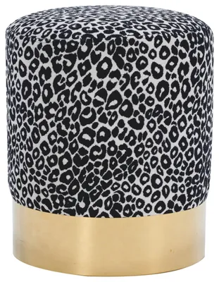 Produktbild von Hocker PURO aus Stoff mit Leopard-Print, 35x42x35 cm (B/H/T), belastbar bis 120 kg