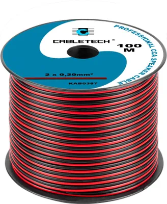 Produktbild von CCA 0,20mm Lautsprecherkabel schwarz-rot 100m