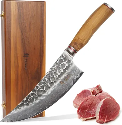Produktbild von Wakoli Kochmesser I 20 cm Klinge I Olivenholzgriff und Hammerschlag