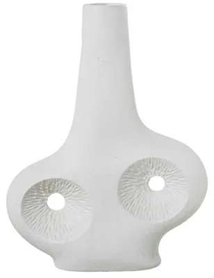 Produktbild von Bodenvase mit 2 Löchern aus Weißem Keramik 45 x 13 x 9 cm