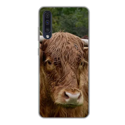 Produktbild von MuchoWow® Handyhülle Schutzhülle Hülle für Samsung Galaxy A50 Schottische Highlander - Tiere - Gras Silikon Softcase Handy Hülle - Mobiltelefonhülle