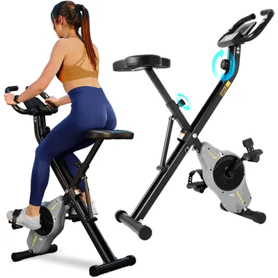 Produktbild von TREX SPORT Heimtrainer Fahrrad klappbar TX-340XB BRIZ | Fitnessbike Pulssensoren, 10 Stufen extrem leise, 6 Sitzhöhen, bis 100 kg | Grau