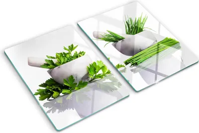 Obrázek produktu pro Kryt varné desky – Kryt na indukční desku – Ochranná skleněná deska – 2x40x52 cm– Skleněné ochranné desky na sporák –Tvrzené sklo –Byliny