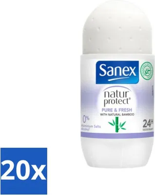 Productafbeelding van Sanex Natur Protect – Deodorantroller – Zachte en frisse geur – Met natuurlijke bamboe – 50 ml - Voordeelverpakking - 20 stuks