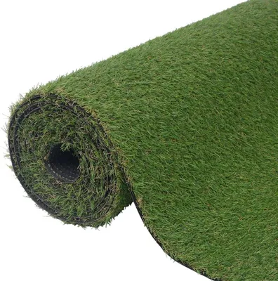 Produktbild von Grüner Kunstrasen, 1,33 x 5 m, 20 mm Florhöhe, UV-beständig und wartungsfrei, aus PP mit SBR-Unterlage für Balkon, Terrasse und Wohnzimmer