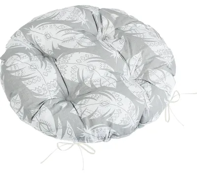 Obrázok produktu pre Prešívaný okrúhly sedák Adéla – priemer 40 cm – sivý, biely