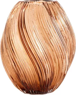 Produktbild von HOMLA SWIRL Vase aus gedrehtem Glas braun 17x21 cm