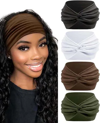 Produktbild von Famanu Haarbänder 4er-Set extra groß 18 cm - elastische Yoga Bandana