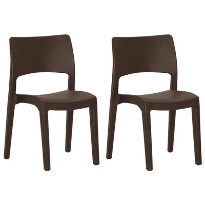 Image de Chaises de jardin lot de 2 Moka Polypropylène