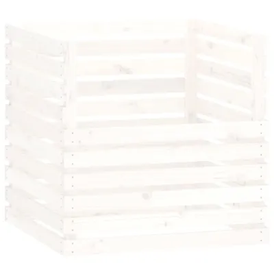 Image de Composteur Blanc 80x80x78 cm Pin massif