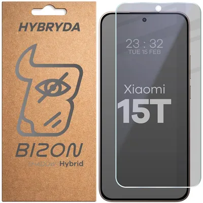 Produktbild von Hybridglas mit Privatschutzfilter für Xiaomi 15T, Bizon Glass Mule Shadow, Matt