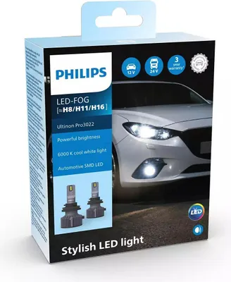 Produktbild von Philips [H8/H11/H16] FL Ultinon Pro3022 LED 12V&24V 6000K NO ECE 2St.