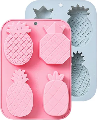 Obrázek produktu pro CANDeal 2 kusy ananasové čokoládové formy Silikonové kostky na výrobu ledu Ideální pro DIY zmrzlinu, pudink, želé bonbóny