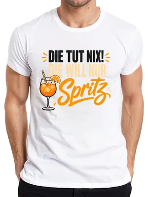 Productafbeelding van Dit product doet niets! Het is een grappig heren T-shirt met de tekst "Spritz Sommer Aperitif Cocktail", in de kleur wit, maat 3XL