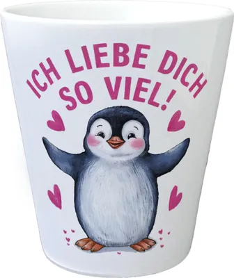 Produktbild von Pinguin ICH LIEBE DICH Blumentopf für Tierfreunde