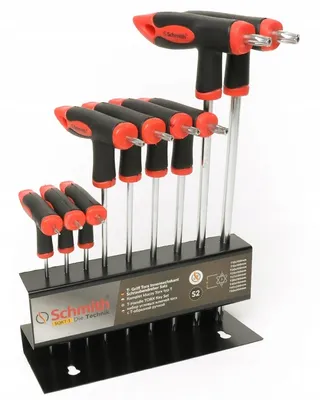 Zdjęcie produktu dla Zestaw kluczy Torx Schmith SQKT-1 z trójkątną rękojeścią, stal S2