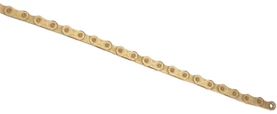 Produktbild von KMC X Flat Kette 12/13-fach 126 Glieder Gold - gewachst mit Kettenschloss