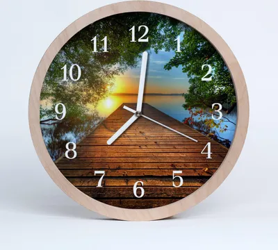 Produktbild von Holzuhr 20fi cm wanduhr - Brücke Landschaft