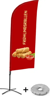 Produktbild von Showdown Displays Beachflag Alu Wind Komplett-Set Frühlingsrollen Deutsch Kreuzständer