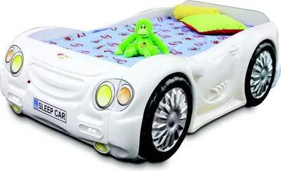 Produktbild von Bett Kinderbett Sportwagen Autobett Kind Kinderzimmer Jugendbett Betten Weiß Neu