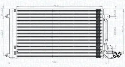 Produktbild von MAGNETI MARELLI 350203821000 Kondensator Klimaanlage Klimakondensator für VW Polo Schrägheck (6R1, 6C1) +Trockner